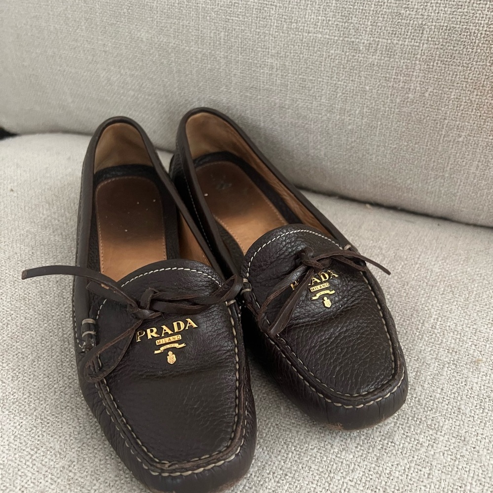 Prada Brown Leather Loafers
